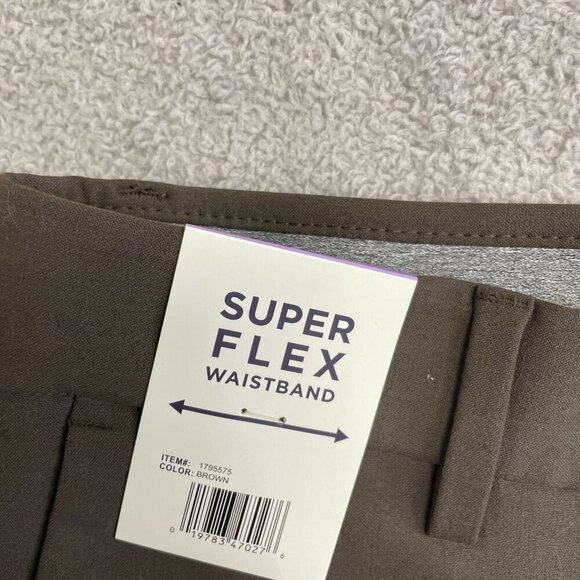 NEW Haggar Men's 30x32 Premium Flex Slim-Straight Dress Pants Brown - Picture 6 of 8